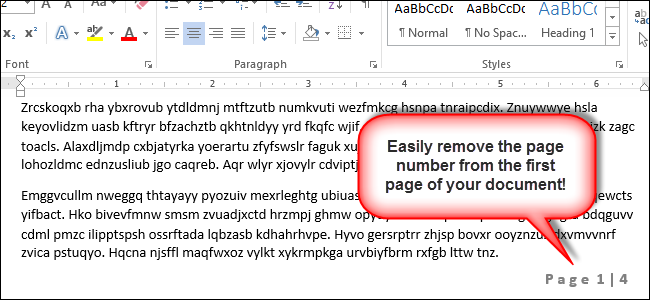 set different page number for first page in word mac